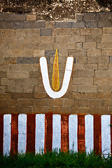 Image showing Vishnu symbol on wall