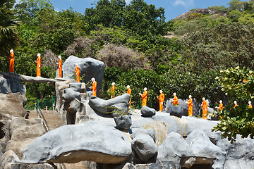 Image showing Buddhist monk statues