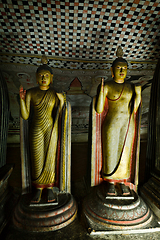 Image showing Ancient Buddha image in Dambulla Rock Temple caves, Sri Lanka