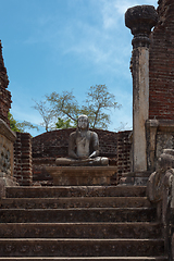 Image showing Ancient sitting Buddha image