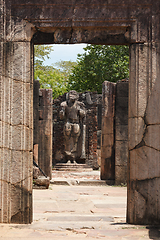 Image showing Passage in ruins to Buddha statue. Polonnaruwa, Sri Lanka