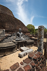 Image showing Ancient Buddhist dagoba (stupe) Pabula Vihara. Sri Lanka