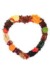 Image showing Healthy Heart Food Wreath High In Flavonoids and Polyphenols