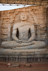 Image showing Ancient sitting Buddha image