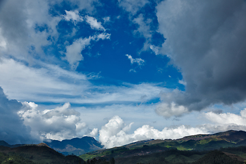 Image showing Clouds above mountains