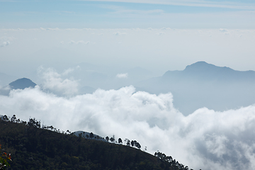 Image showing Mountains in clouds. Kodaikanal, Tamil Nadu