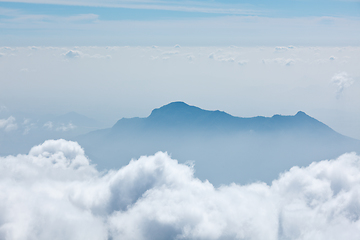 Image showing Mountains in clouds. Kodaikanal, Tamil Nadu