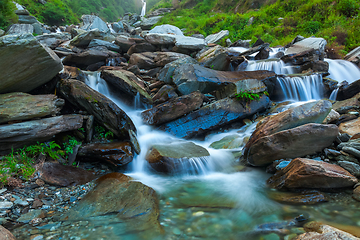 Image showing Bhagsu waterfall. Bhagsu, Himachal Pradesh, India