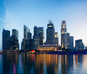 Image showing Singapore skyline in evening