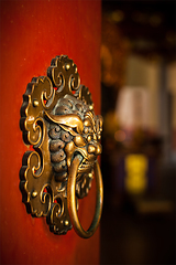 Image showing Doorknob of the Buddhist temple