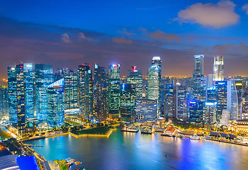 Image showing Aerial Skyline Singapore Downtown cityscape