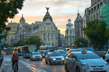 Image showing Madrid city road traffic. Spain