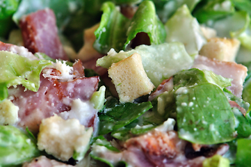 Image showing caesar salad lettuce and bacon