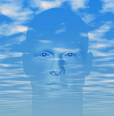 Image showing man cloudy sky