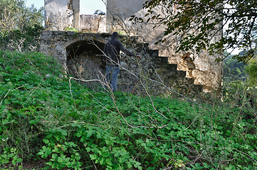 Image showing man abandoned rural house