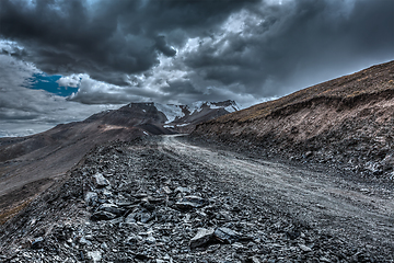 Image showing Road in Himalayas with mountains