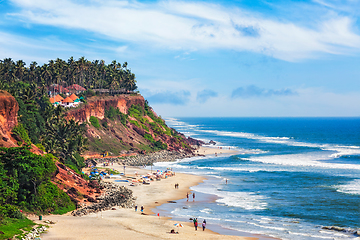 Image showing Varkala beach, Kerala, India