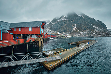 Image showing A village on Lofoten Islands, Norway