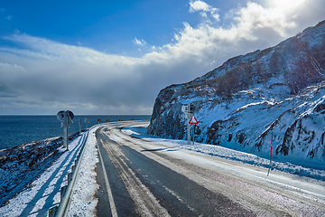 Image showing Road in Norway in winter