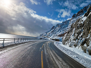 Image showing Road in Norway in winter