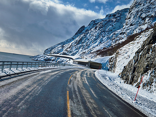 Image showing Road in Norway in winter