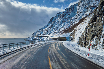 Image showing Road in Norway in winter