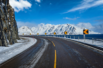 Image showing Road in Norway in winter