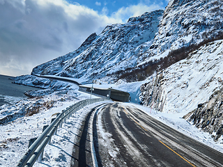 Image showing Road in Norway in winter