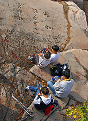 Image showing Family hiking