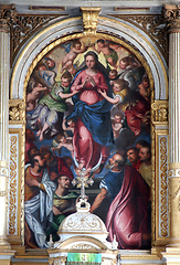 Image showing Virgin Mary with angels and saints