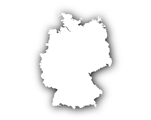 Image showing Map of Germany with shadow