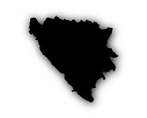 Image showing Map of Bosnia and Herzegovina with shadow