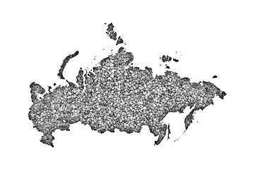 Image showing Map of Russia on poppy seeds