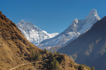 Image showing Everest, Lhotse and Ama Dablam summits. 