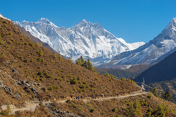 Image showing Everest, Lhotse and Ama Dablam summits. 