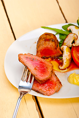 Image showing beef filet mignon grilled with vegetables