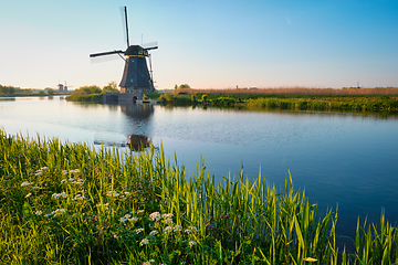 Image showing Windmills at Kinderdijk in Holland. Netherlands