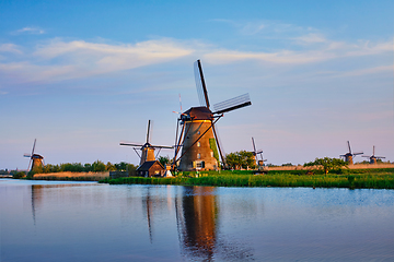 Image showing Windmills at Kinderdijk in Holland. Netherlands