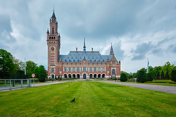 Image showing The Peace Palace international law administrative building in The Hague, the Netherlands