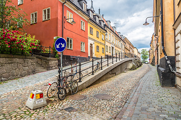 Image showing Narrow Street in Stockholm, Sweden