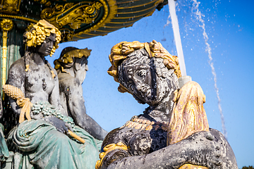 Image showing Fountain of the Seas detail, Concorde Square, Paris