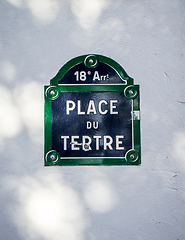 Image showing Place du Tertre street sign, Paris, France