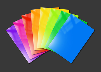 Image showing Multi color booklets range mockup on black background