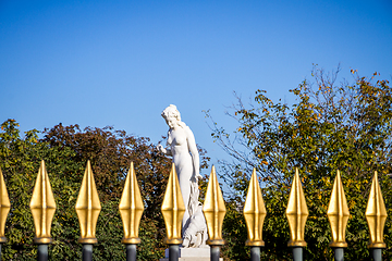 Image showing The Nymph statue in Tuileries Garden entrance gate, Paris