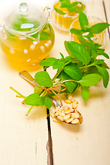 Image showing Arab traditional mint and pine nuts tea