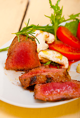 Image showing beef filet mignon grilled with vegetables