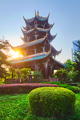 Image showing Wangjiang Pavilion in Wangjianglou park. Chengdu, Sichuan, China