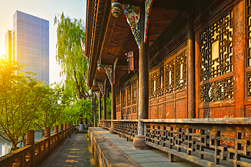 Image showing Wangjiang Pavilion in Wangjianglou park. Chengdu, Sichuan, China