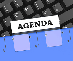 Image showing Agenda File Shows Office Schedule 3d Rendering