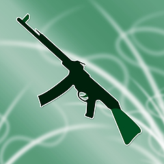 Image showing Machine Gun Icon Represents Combat And War